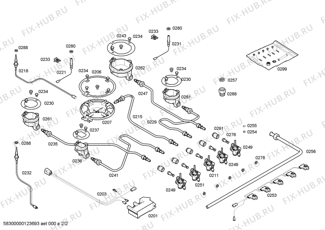 Схема №2 CA174250 ENC.CA174250 4G+1W CN70F с изображением Решетка для духового шкафа Bosch 00665288