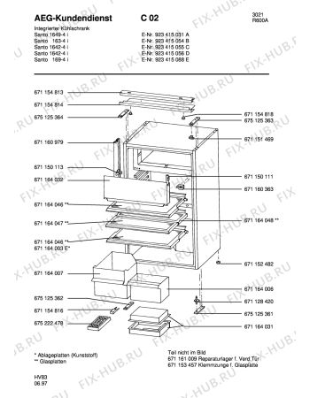 Взрыв-схема холодильника Aeg S1649-4 I - Схема узла Housing 001