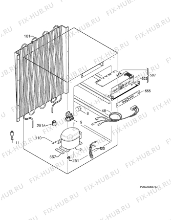 Взрыв-схема холодильника Privileg 005981_41511 - Схема узла Cooling system 017