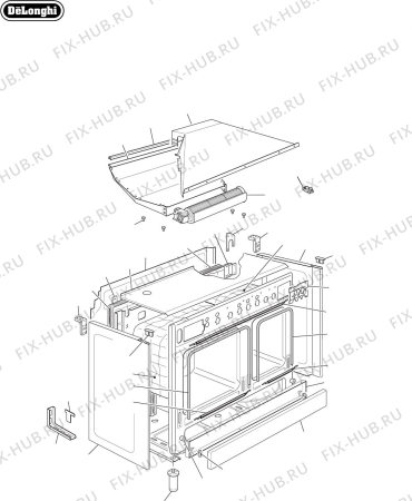 Схема №2 DE906GWF с изображением Подрешетка для плиты (духовки) DELONGHI 217533