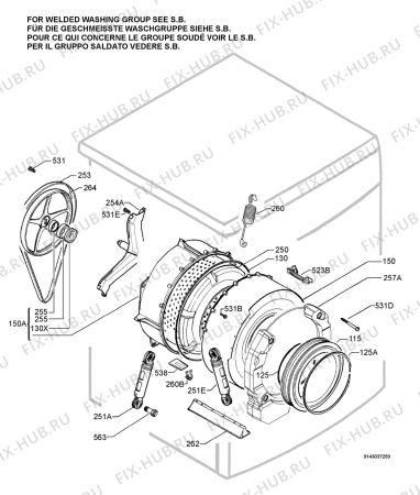 Взрыв-схема стиральной машины Aeg Electrolux LL1630 - Схема узла Functional parts 267