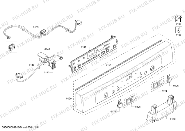 Схема №2 SHE3ARF5UC Silence Plus 50dB с изображением Кнопка для посудомойки Bosch 00627608