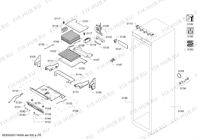 Схема №3 RF471701 с изображением Крышка для холодильника Bosch 00713122