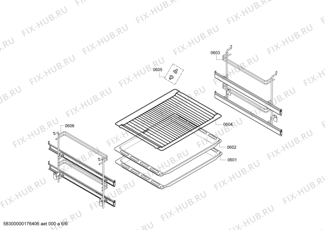 Взрыв-схема плиты (духовки) Siemens HB539E1T - Схема узла 06