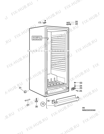 Взрыв-схема холодильника Elektro Helios KS3960 - Схема узла C10 Cabinet