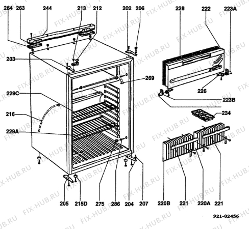 Взрыв-схема холодильника Electrolux RM4405 - Схема узла C20 Cabinet  / Interior  C