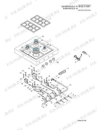 Взрыв-схема плиты (духовки) Indesit BV40 (F047883) - Схема узла