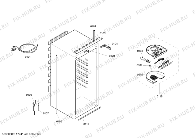 Схема №1 RC220200 с изображением Регулировочный узел для холодильной камеры Bosch 00660184