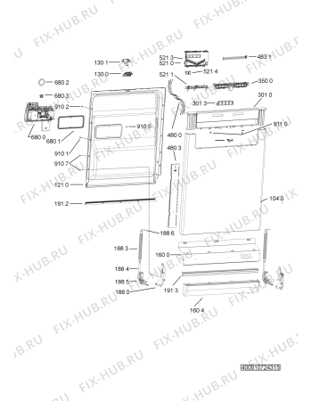 Схема №3 GSF 102414 A+++ WS с изображением Панель для посудомоечной машины Whirlpool 481010688511