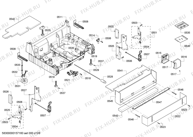 Схема №3 SHX55R52UC SilencePlus 46 dBA с изображением Набор кнопок для посудомойки Bosch 00623219