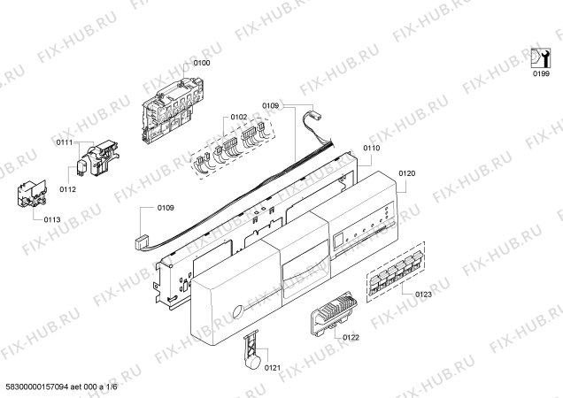 Схема №4 SF24T860EU с изображением Передняя панель для посудомоечной машины Siemens 00675883