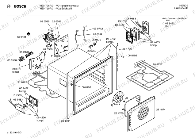 Схема №2 HEN726A с изображением Панель управления для духового шкафа Bosch 00290565