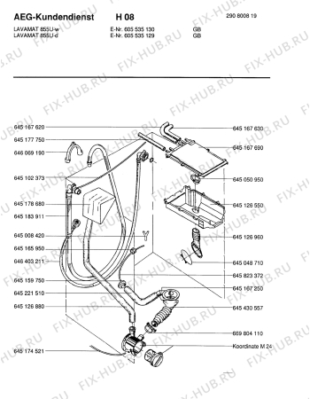 Взрыв-схема стиральной машины Aeg LAV855U W - Схема узла Hydraulic System 272