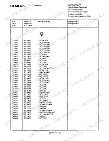 Схема №8 FM713V1 с изображением Инструкция по эксплуатации для видеоэлектроники Siemens 00530853