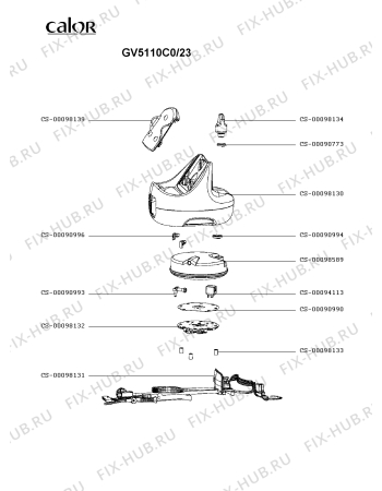 Взрыв-схема утюга (парогенератора) Calor GV5110C0/23 - Схема узла QP002936.6P3