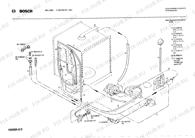 Взрыв-схема посудомоечной машины Bosch 0730202677 SMU4200 - Схема узла 03