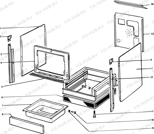Взрыв-схема плиты (духовки) SCHOLTES C780GEAWHCEFR (F014000) - Схема узла