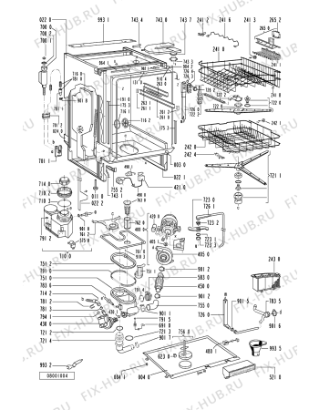 Схема №1 GSX 4734 W/S с изображением Модуль (плата) управления для посудомоечной машины Whirlpool 481221478211