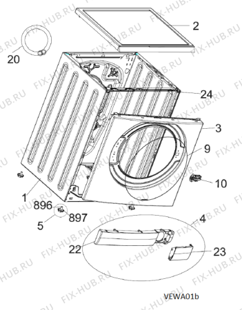 Схема №2 AWG/BM 7081 S с изображением Запчасть для стиралки Whirlpool 482000098887