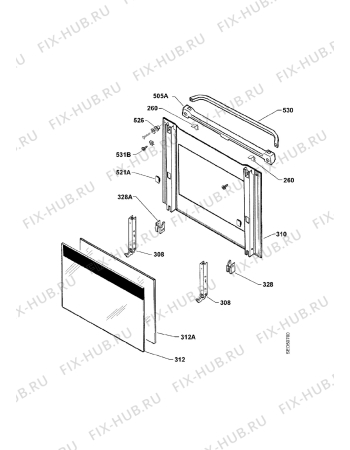 Взрыв-схема плиты (духовки) Aeg Electrolux C3100-4-M - Схема узла Door 003