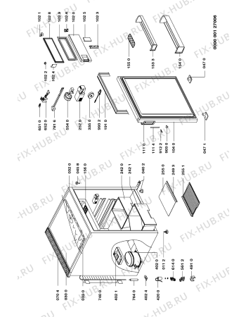 Схема №1 KVCG 1424/2 FH с изображением Элемент корпуса для холодильника Whirlpool 481244228106