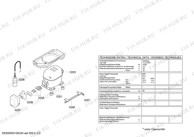 Взрыв-схема холодильника Bosch GFD18A40 - Схема узла 02