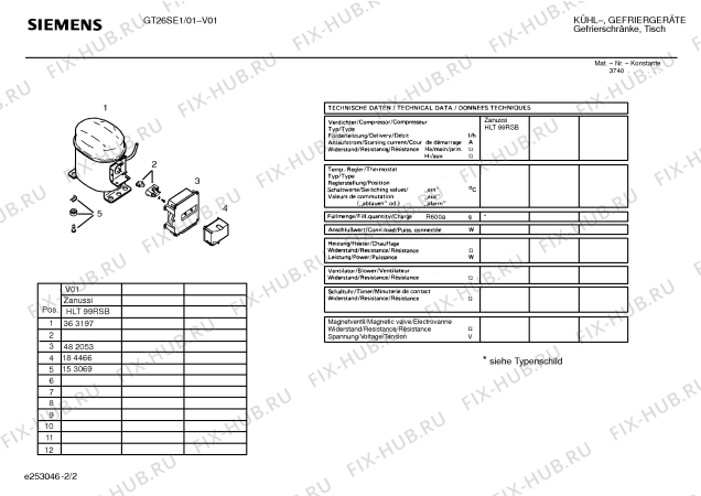 Схема №1 GT26SE1 с изображением Стартовый узел для холодильной камеры Siemens 00482053