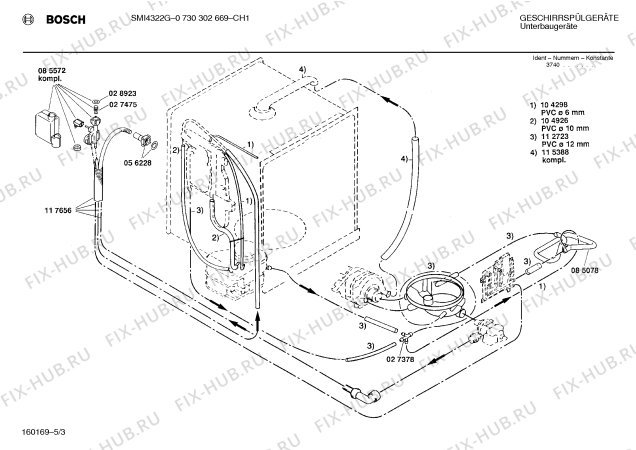 Схема №2 SMI4322G с изображением Панель для посудомоечной машины Bosch 00117667