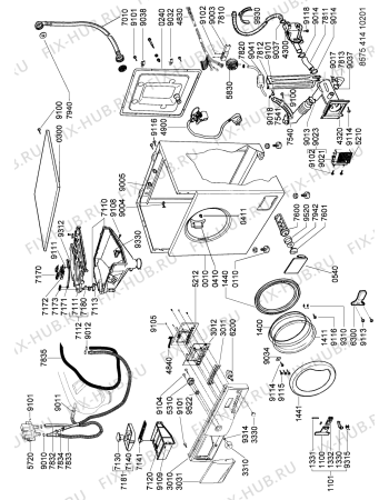 Схема №1 AWZ 414-D CE с изображением Обшивка для стиральной машины Whirlpool 481246469135