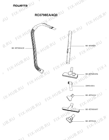 Взрыв-схема пылесоса Rowenta RO3798EA/4Q0 - Схема узла 4P005317.6P2