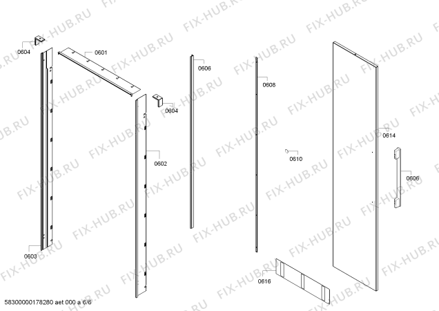 Схема №2 FIN18MIEL1 F 1411 SF с изображением Внешняя дверь для холодильной камеры Bosch 00247880