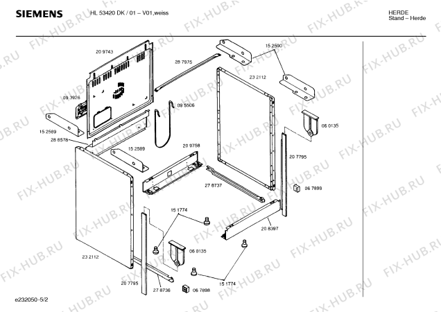 Схема №1 HL53420DK с изображением Стеклокерамика для плиты (духовки) Siemens 00233003