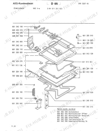 Взрыв-схема плиты (духовки) Aeg 862V-W - Схема узла Section5