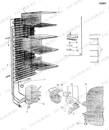 Взрыв-схема холодильника Indesit CVT270 (F011794) - Схема узла