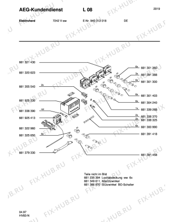 Взрыв-схема плиты (духовки) Aeg 7242V-W - Схема узла Section6