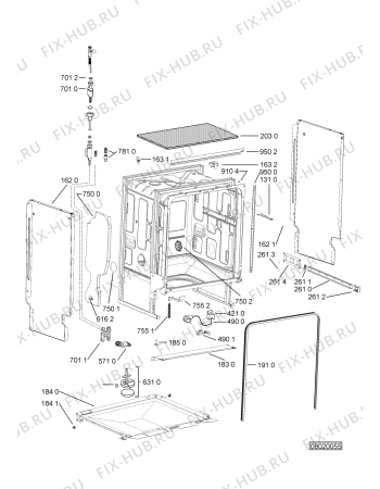 Взрыв-схема посудомоечной машины Bauknecht GSFM 5160 WS - Схема узла