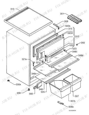 Схема №1 S1583TK8 с изображением Полка для холодильной камеры Aeg 2251185233