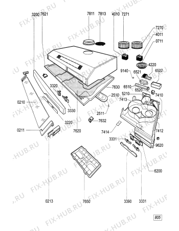 Схема №1 AKR 626 F NB с изображением Холдер для вытяжки Whirlpool 481940479233