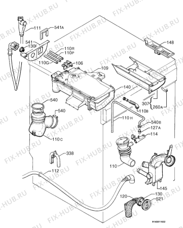 Схема №3 L12500VI с изображением Шланг для стиральной машины Aeg 1247342833