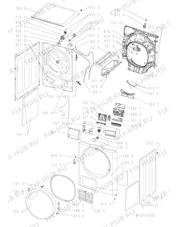 Схема №1 AZA-HP 873 с изображением Блок управления для стиралки Whirlpool 481010712979