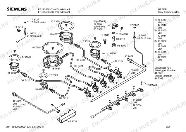 Схема №2 ER17353IL Siemens с изображением Инструкция по эксплуатации для духового шкафа Siemens 00585577