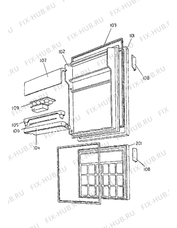 Взрыв-схема холодильника Acec RFRC2614 - Схема узла Doors