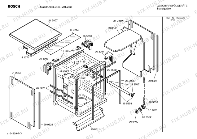 Схема №3 SGS84A02EU Exclusiv с изображением Инструкция по эксплуатации для посудомойки Bosch 00586222