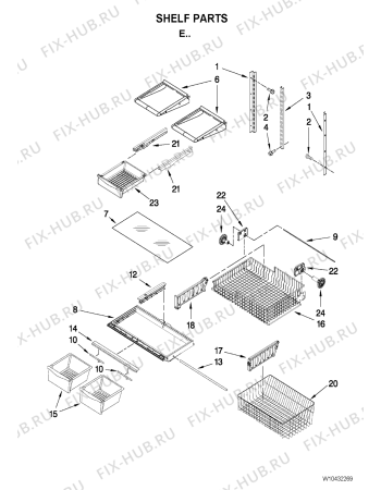 Схема №1 5GBB19PRYW с изображением Рукоятка для холодильника Whirlpool 482000006529