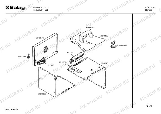 Схема №1 H5656K с изображением Панель для духового шкафа Bosch 00067396