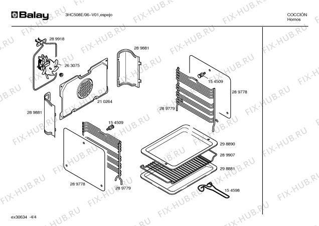Схема №2 HEV255NEU с изображением Крышка для плиты (духовки) Bosch 00097036
