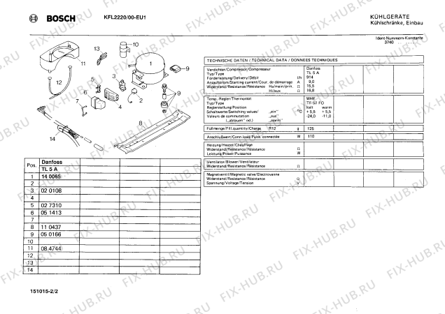 Взрыв-схема холодильника Bosch KFL2220 - Схема узла 02