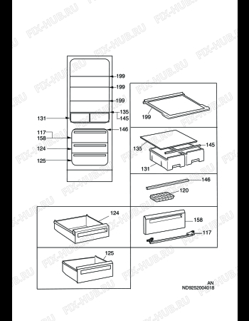 Взрыв-схема холодильника Electrolux ERB34201W8 - Схема узла C10 Interior