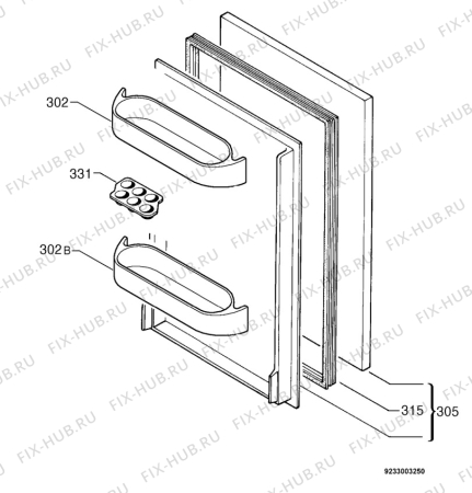 Взрыв-схема холодильника Electrolux ER6336U - Схема узла Door 003