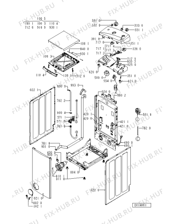 Схема №1 EV 4011 с изображением Створка Whirlpool 481245938025